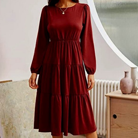 Grace Karin Dresses & Skirts - GRACE KARIN Womens Long Sleeve Tiered Dress Casual Loose Flowy Swing Babydoll